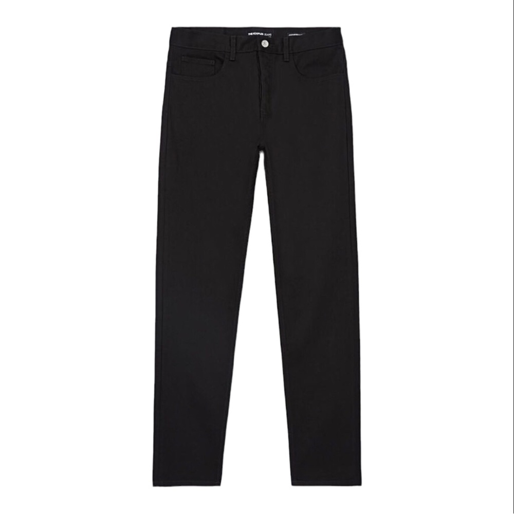 NWT THE KOOPLES WOMENS BLACK STRAIGHT LEG DENIM JEAN W/ JAPANESE FABRIC SIZE 30